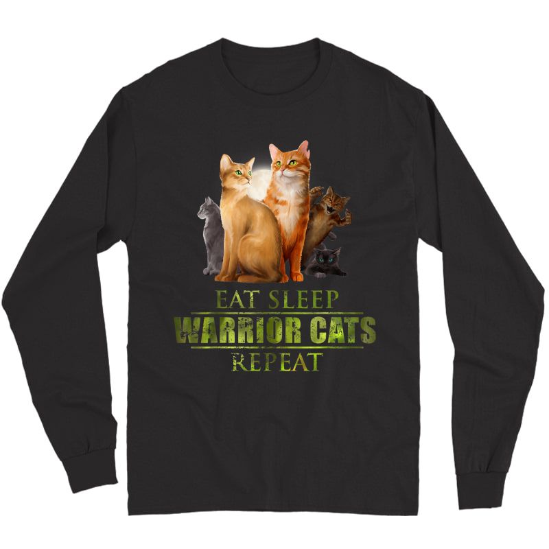 Funny Cat Warrior T shirt, Eat Sleep Warrior Cats T-Shirt