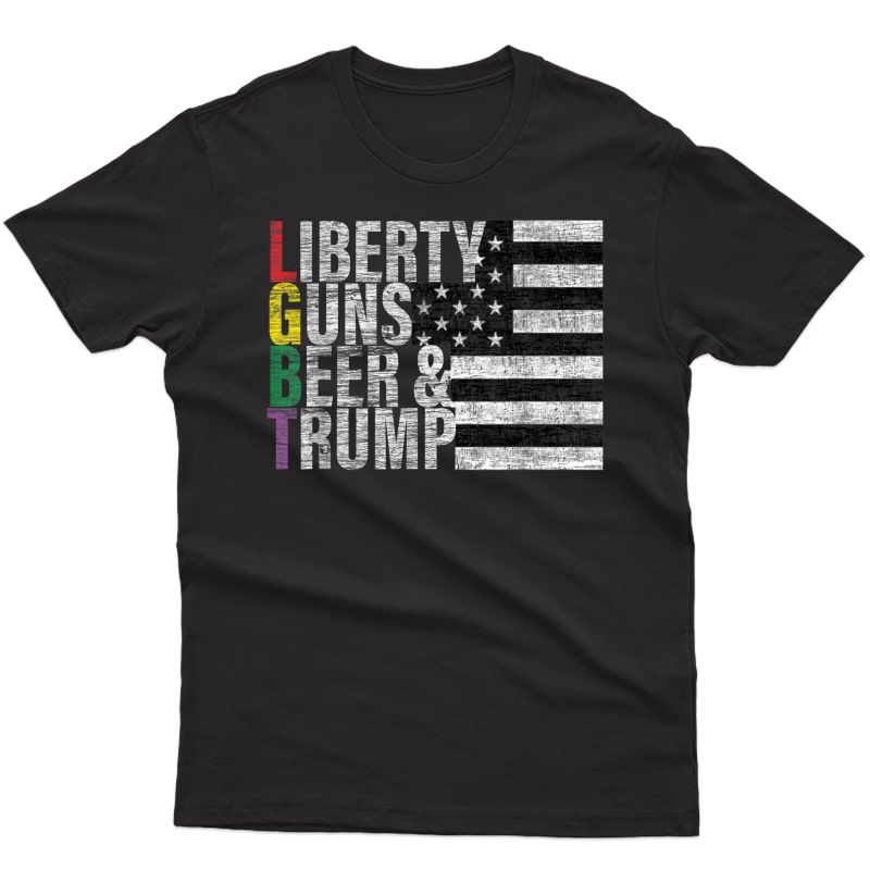 Liberty Guns Beer & Trump T Shirt Lgbt Tee