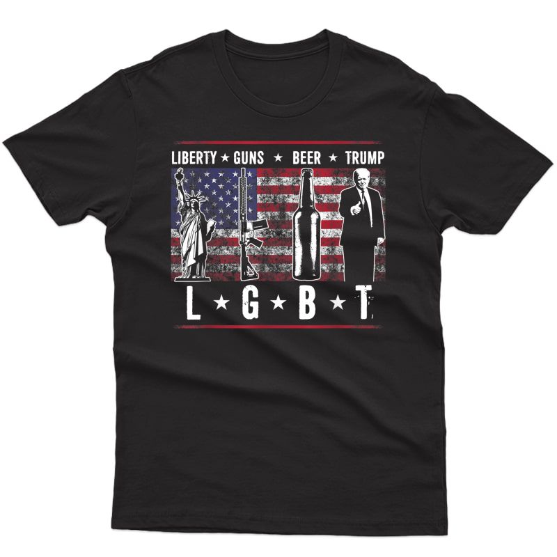 Liberty Guns Beer Trump Tshirt Lgbt Parody Funny Gift