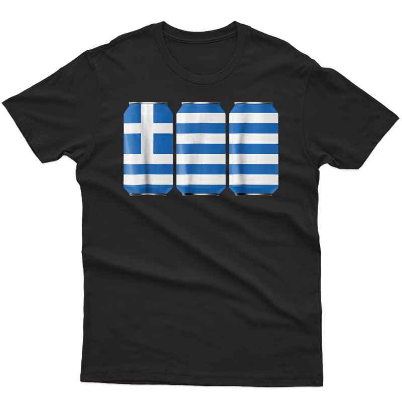 Patriotic Beer Cans Greece W/ Greek Flag Shirt